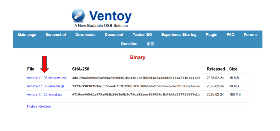 Configuração do Ventoy no pendrive