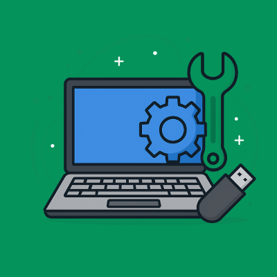 Ilustração de formatação de computador