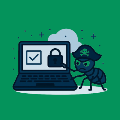 Ilustração de riscos associados a softwares piratas